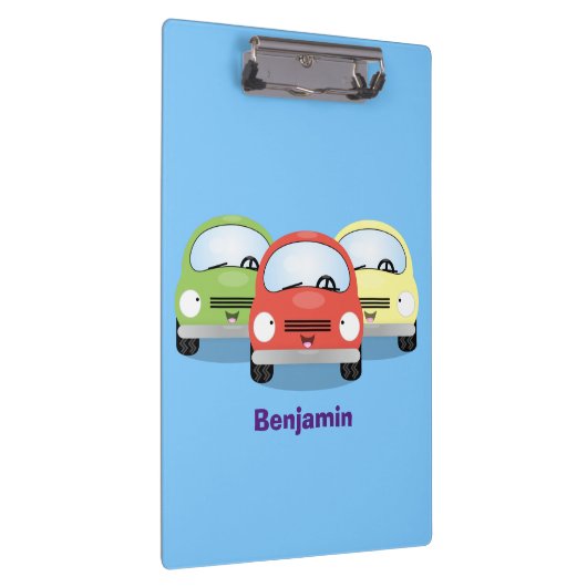 Cute kawaii cars cartoon illustratie klembord (Rechts)