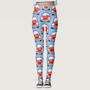 Cute kawaii cars cartoon illustratie leggings