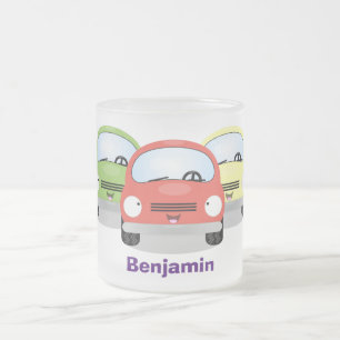 Cute kawaii cars cartoon illustratie matglas koffiemok