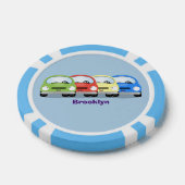 Cute kawaii cars cartoon illustratie poker chips (Enkel)