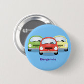 Cute kawaii cars cartoon illustratie ronde button 5,7 cm (Voorkant /achterkant)