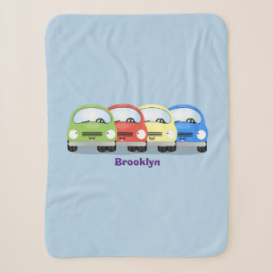 Cute kawaii cars cartoon illustratie sherpa deken
