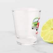 Cute kawaii cars cartoon illustratie shot glas (Links)