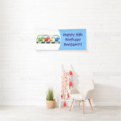 Cute kawaii cars cartoon illustratie spandoek (Insitu)