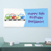 Cute kawaii cars cartoon illustratie spandoek (Beurs)