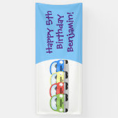 Cute kawaii cars cartoon illustratie spandoek (Verticaal)