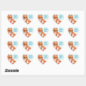 Cute Kawaii cartoon fox Hart Sticker (Vel)