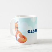 Cute Kawaii cartoon fox Koffiemok (Voorkant links)