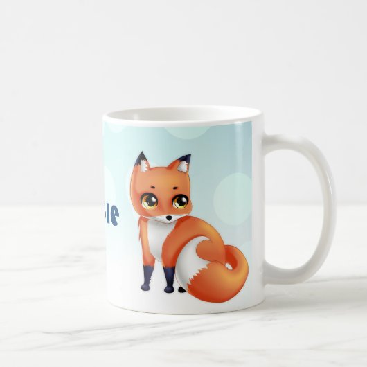 Cute Kawaii cartoon fox Koffiemok (Rechts)