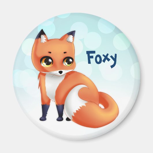 Cute Kawaii cartoon fox Magneet (Voorkant)