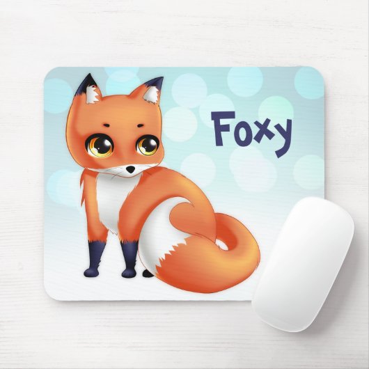 Cute Kawaii cartoon fox Muismat (Met muis)
