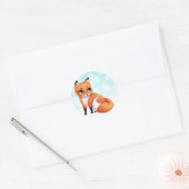 Cute Kawaii cartoon fox Ronde Sticker (Envelop)