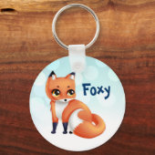 Cute Kawaii cartoon fox Sleutelhanger (Voorkant)