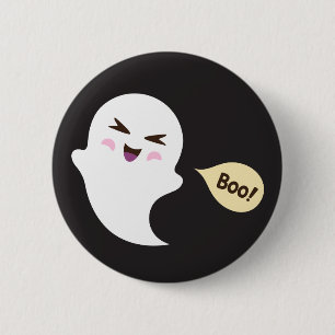 Cute kawaii cartoon geest gezegde boo Halloween Ronde Button 5,7 Cm