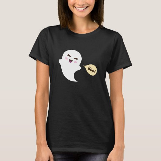 Cute kawaii cartoon geest gezegde boo Halloween T-shirt (Voorkant)