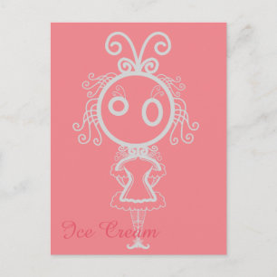 Cute Kawaii Cartoon Girl Briefkaart