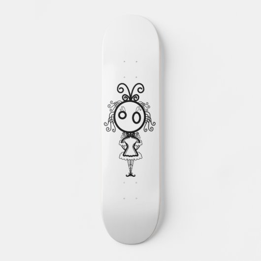 Cute Kawaii Cartoon Girl Skateboard (Voorkant)