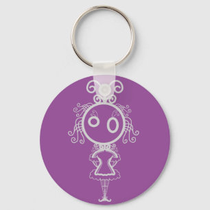 Cute Kawaii Cartoon Girl Sleutelhanger