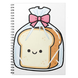 Cute Kawaii Cartoon Illustration of Sliced Bread  Notitieboek