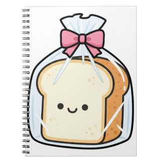 Cute Kawaii Cartoon Illustration of Sliced Bread  Notitieboek