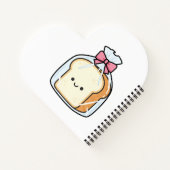 Cute Kawaii Cartoon Illustration of Sliced Bread  Notitieboek (Achterkant)