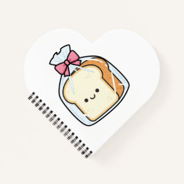 Cute Kawaii Cartoon Illustration of Sliced Bread  Notitieboek