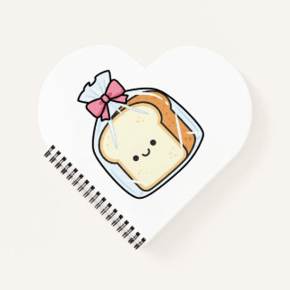 Cute Kawaii Cartoon Illustration of Sliced Bread  Notitieboek