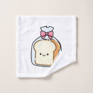 Cute Kawaii Cartoon Illustration of Sliced Bread  Washandje