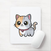 Cute Kawaii Cartoon Kitten Mascot Muismat (Met muis)