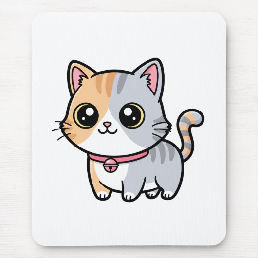 Cute Kawaii Cartoon Kitten Mascot Muismat (Voorkant)