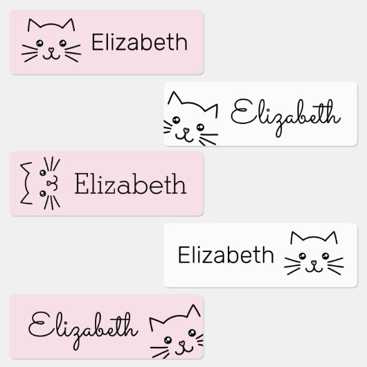Cute Kawaii Cartoon Kitty Cat Persoonlijke Kindere Labels (Groep)