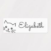Cute Kawaii Cartoon Kitty Cat Persoonlijke Kindere Labels (Design 2)