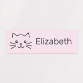 Cute Kawaii Cartoon Kitty Cat Persoonlijke Kindere Labels (Design 1)
