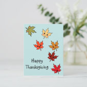 Cute Kawaii Cartoon Leaves Feestdagenkaart (Staand voorkant)