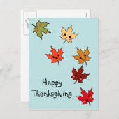 Cute Kawaii Cartoon Leaves Feestdagenkaart (Voorkant / Achterkant)