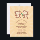 Cute Kawaii Cartoon Monkey Boy Kids Birthday Party Kaart<br><div class="desc">Cute Kawaii Cartoon Monkey Boy Kids Birthday Party Invitation</div>