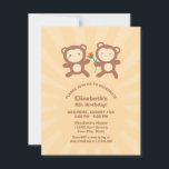 Cute Kawaii Cartoon Monkey Boy Kids Birthday Party Kaart<br><div class="desc">Cute Kawaii Cartoon Monkey Boy Kids Birthday Party Invitation</div>