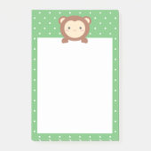 Cute Kawaii Cartoon Monkey Green Polka Dots Post-it® Notes (Voorkant)