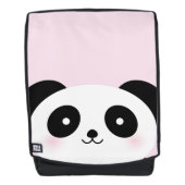 Cute Kawaii Cartoon Panda Beer Face Pink Rugtassen (Voorkant)