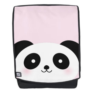 Cute Kawaii Cartoon Panda Beer Face Pink Rugtassen