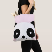 Cute Kawaii Cartoon Panda Beer Face Pink Tote Bag (Dichtbij)