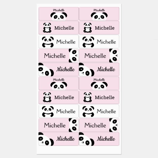 Cute Kawaii Cartoon Panda Beer Kinder Labels (Vel)