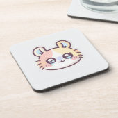 Cute Kawaii Cat  Bier Onderzetter (Linkerzijde)