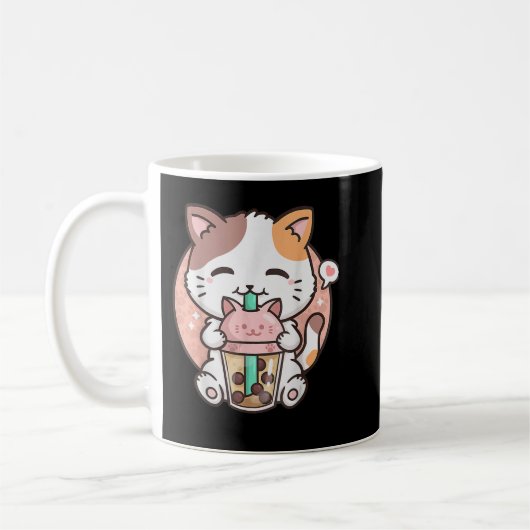 Cute Kawaii Cat Boba Bubble Milk Tea Anime Neko Ki Koffiemok (Links)