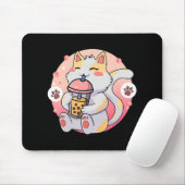 Cute Kawaii Cat Boba Tea Anime Kitten Gift Kinder  Muismat (Met muis)