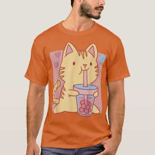 Cute Kawaii Cat Boba Tea Bubble Tea Anime Kawaii N T-shirt