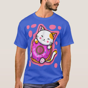 Cute Kawaii Cat Donut Japans Anime Women of Girl T-shirt