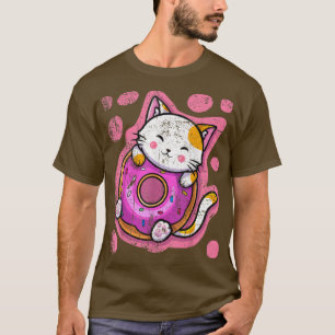 Cute Kawaii Cat Donut Japans Anime Women of Girl T-shirt