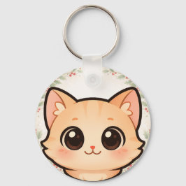 Cute Kawaii Cat Face Keychain