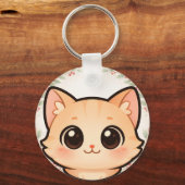 Cute Kawaii Cat Face Keychain (Voorkant)